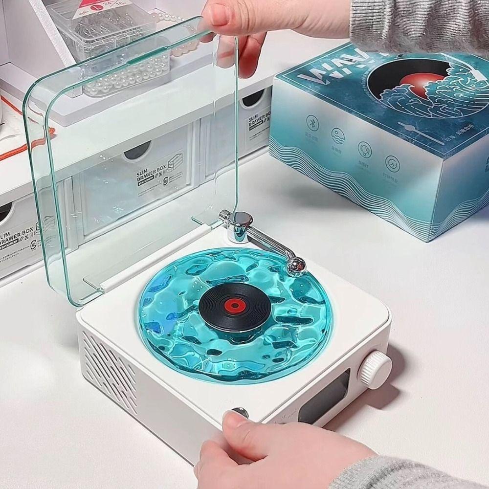 Portable White Noise Bluetooth Speaker Mini Wave Vinyl Player Retro Vinyl Record Player  Home