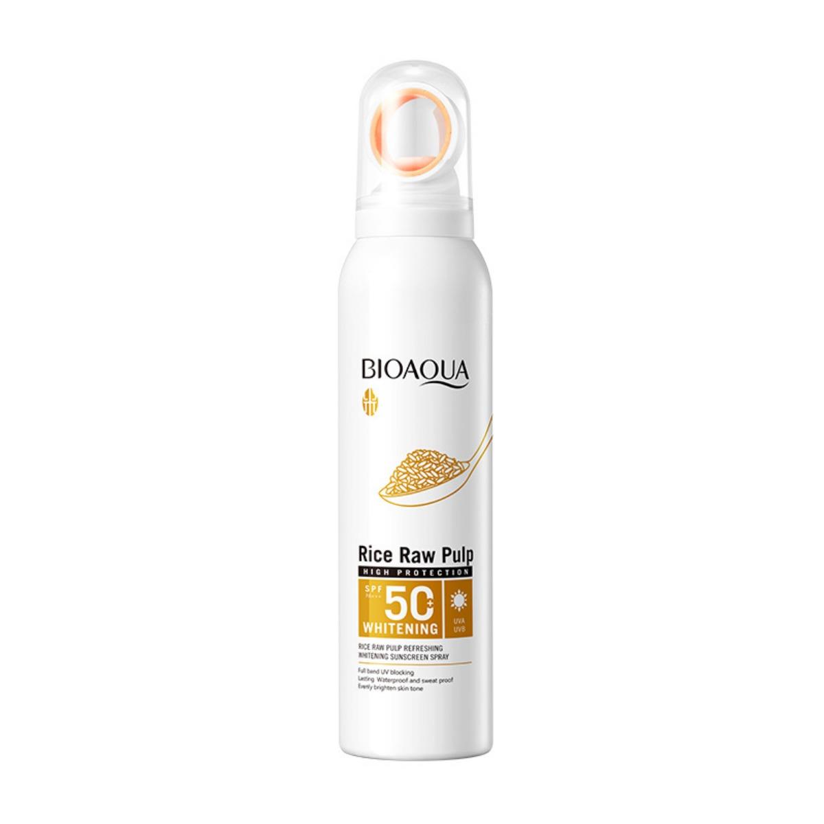 Отбеливающий солнцезащитный спрей с рисовой пастой SPF50+ Защита от ультрафиолета Солнцезащитный крем 150ml