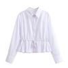 Zbzr Spring New Women clothes Western Style Fashion V-neck Lace-up String Decoration Poplin Long sleeve Shirts 3666164