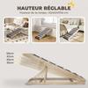 Dog Ramp, Wooden, Non-Slip Mats, 4 Heights 35-50 cm, 100 x 50 x 50 cm, Natural and Gray Wood