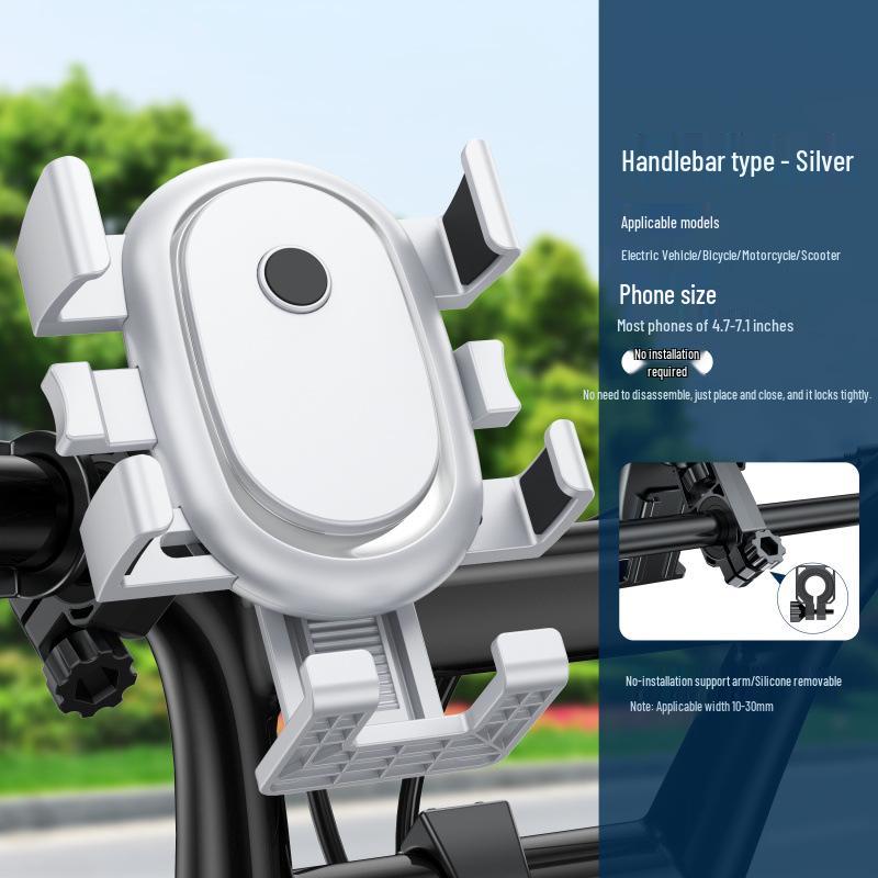 Shockproof Universal Phone Mount for Car, Bicycle & Motorcycle - Electric Vehicle Rearview Mirror Holder for Navigation & Takeaway.