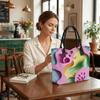  Colorful Geometric Print Casual Tote Bag Large Capacity Fashion Shoulder Bag for Daily Use