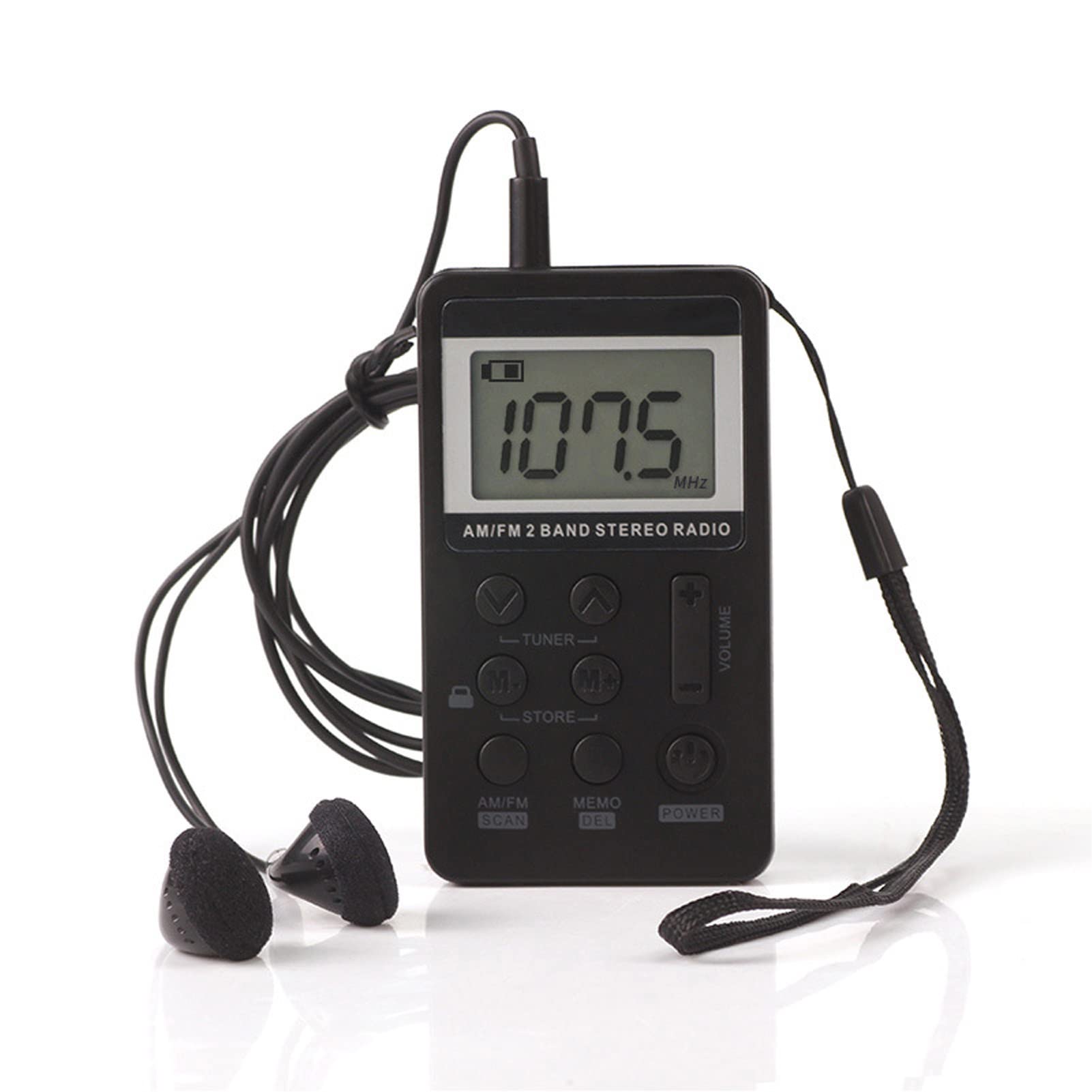 

Кишенькове радіо, Дводіапазонне AM/FM міні-радіо, Висока чутливість, 3 режими пошуку, Цифровий РК-дисплей, Регулювання гучності, Аудіо радіо