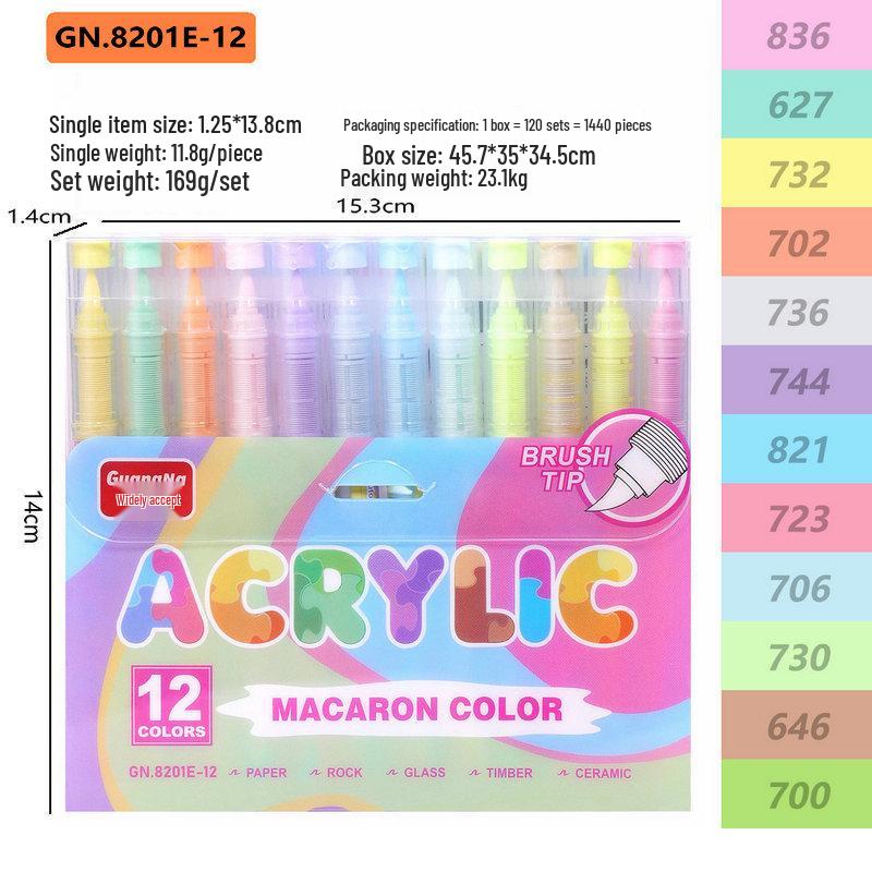 Guangna 8101 Liquid Acrylic Marker Pen, 120/240 Colors, Soft Tip for Student Art & DIY Graffiti