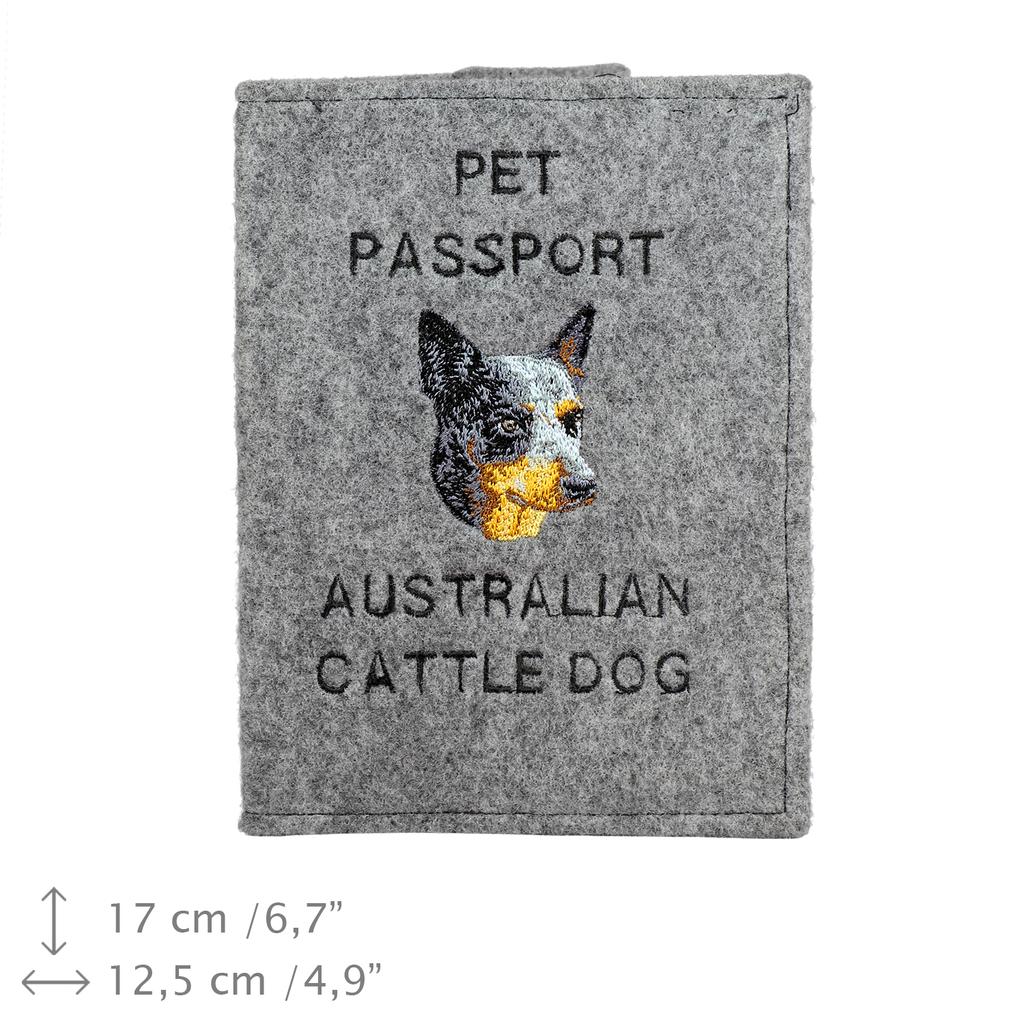 Australian Cattle Dog, Blue Heeler, Red Heeler - Dog passport case, document case, gift for the traveller from the Art-Dog brand
