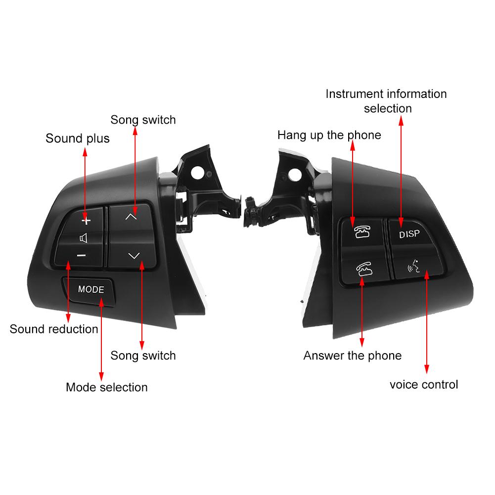 Steering Wheel Switches Left Right Buttons Fits for Toyota Corolla 2010 2013(Black )
