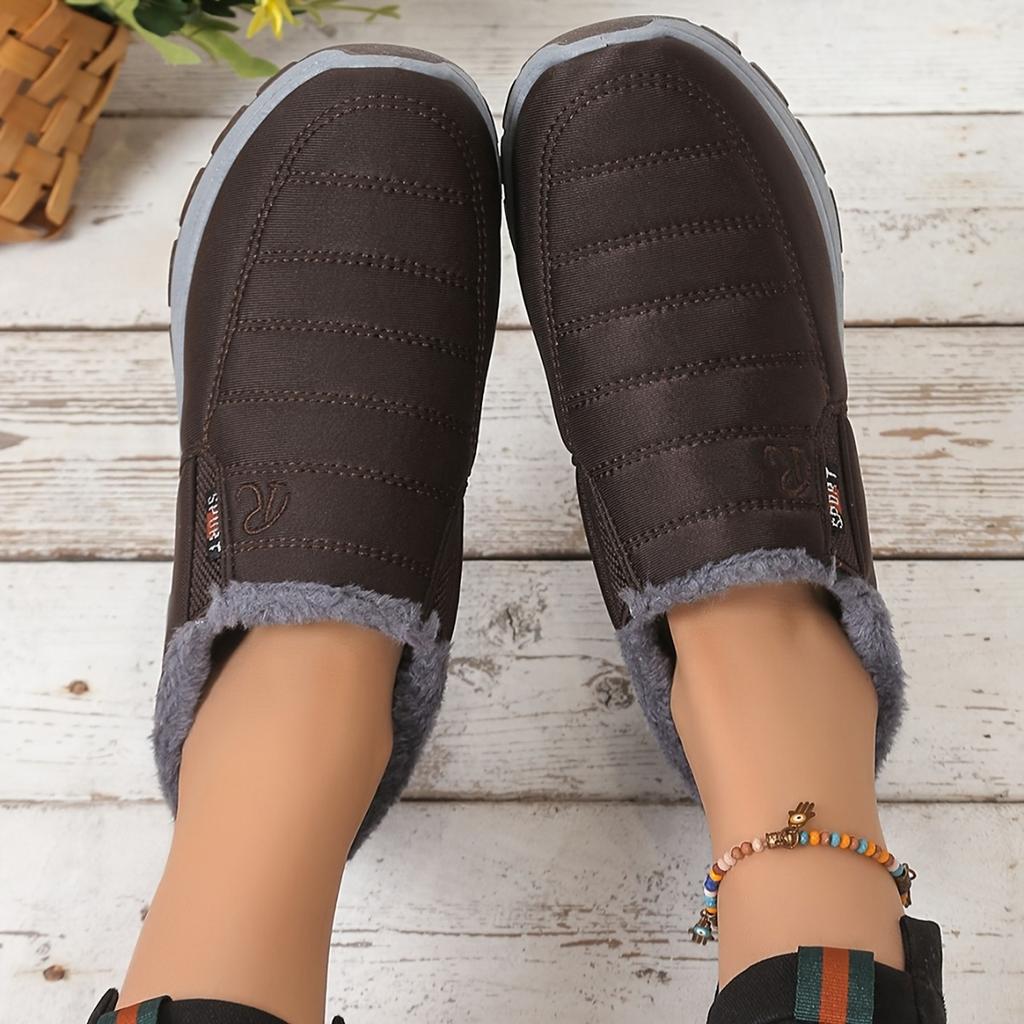 Women's Solid Color Fluffy Boots, Thick Soled Soft Soled Winter Warm Lining Boots, Non Slip Warm Short Boots