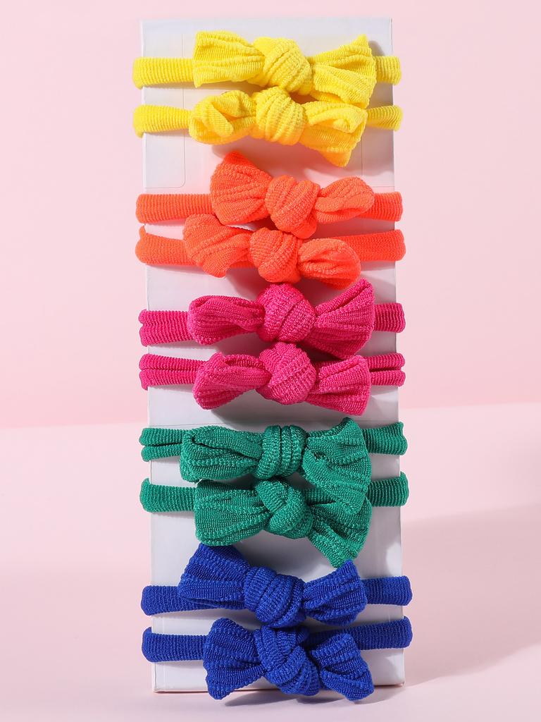 10Pcs/Set Women Girls Bowknot Hair Bands 4CM Elastic Headbands Colorful Bow Tie Scrunchies Headwear Girls Hair Accessories Gift