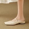 Fashion 2025 Women Slippers Square Toe Low Heel Women Shoes Roman Sliver Women Sandals Gladiator Handmade Ladies Modern Slippers