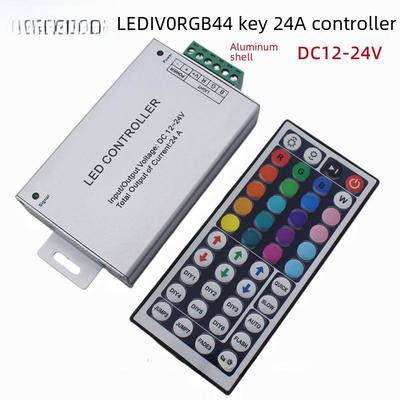 LED24A RGB Lichtleiste Dimmer mit 44-Tasten Fernbedienung, Kompatibel mit 12V/24V