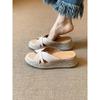 New Thick-soled Shoes for Women, Retro Soft Leather, Versatile, Height-increasing One-shoulder Slippers