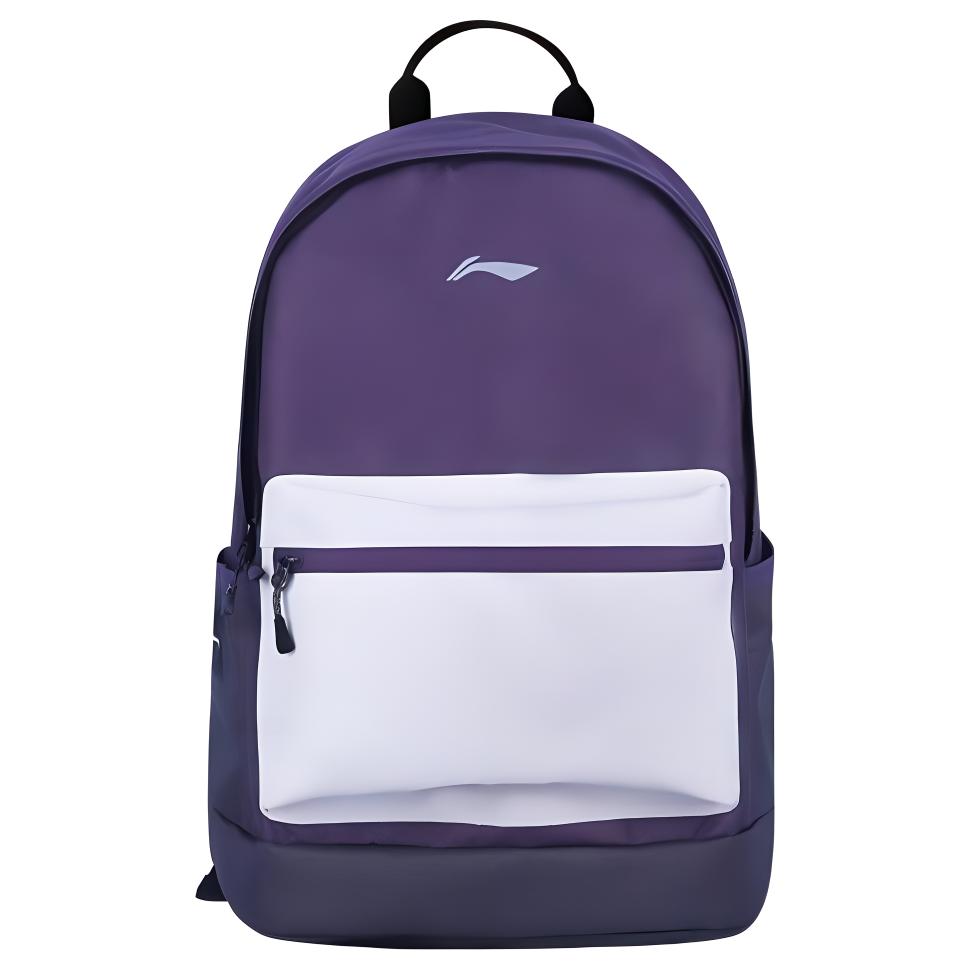 Li Ning Sports Life Collection Large Capacity Polyester Backpack Regular Unisex Purple ABSQ564-4