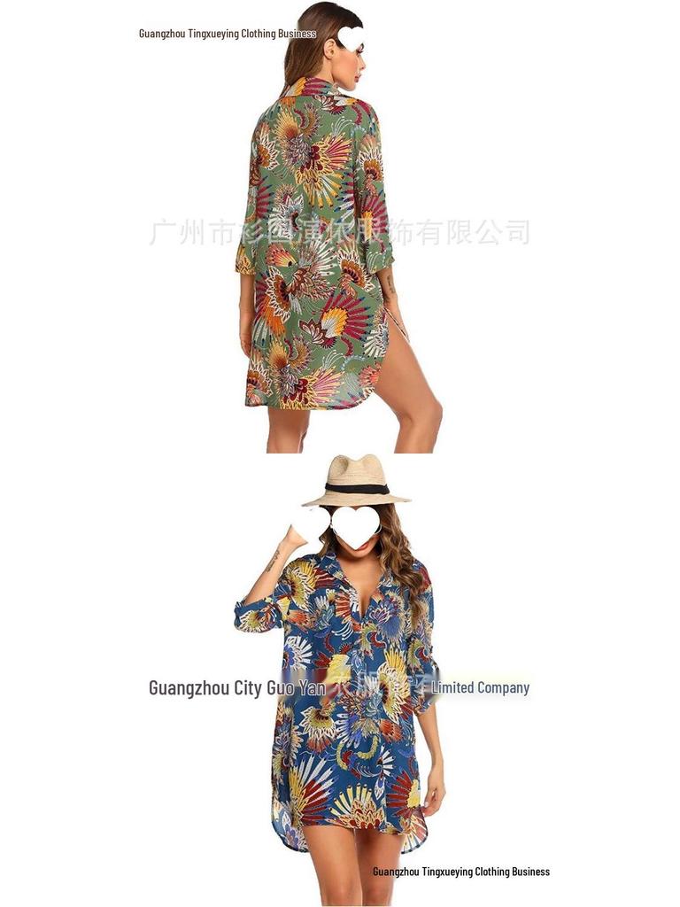 European & American Women's Swimwear Beach Cover-up Shirt and Bikini Beach Skirt