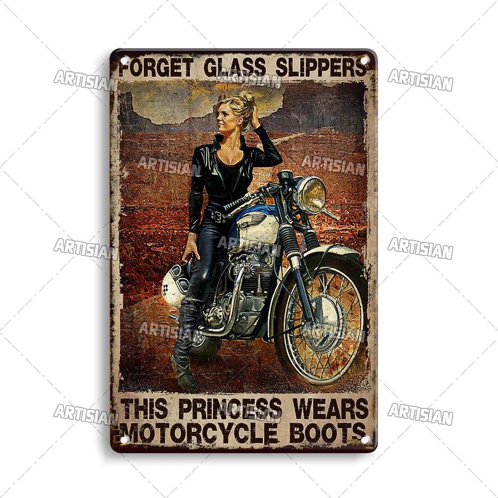 Artisian Motorcycle Metal Sign Motorbike  Tin Plaque Racing Riding Decorative Poster Wall Decor Garage Bar Pub Club Hotel Caf