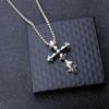 Military Flower Cross Stainless Steel Pendant Street Versatile Necklace Personalized Male And Female Couples Necklace