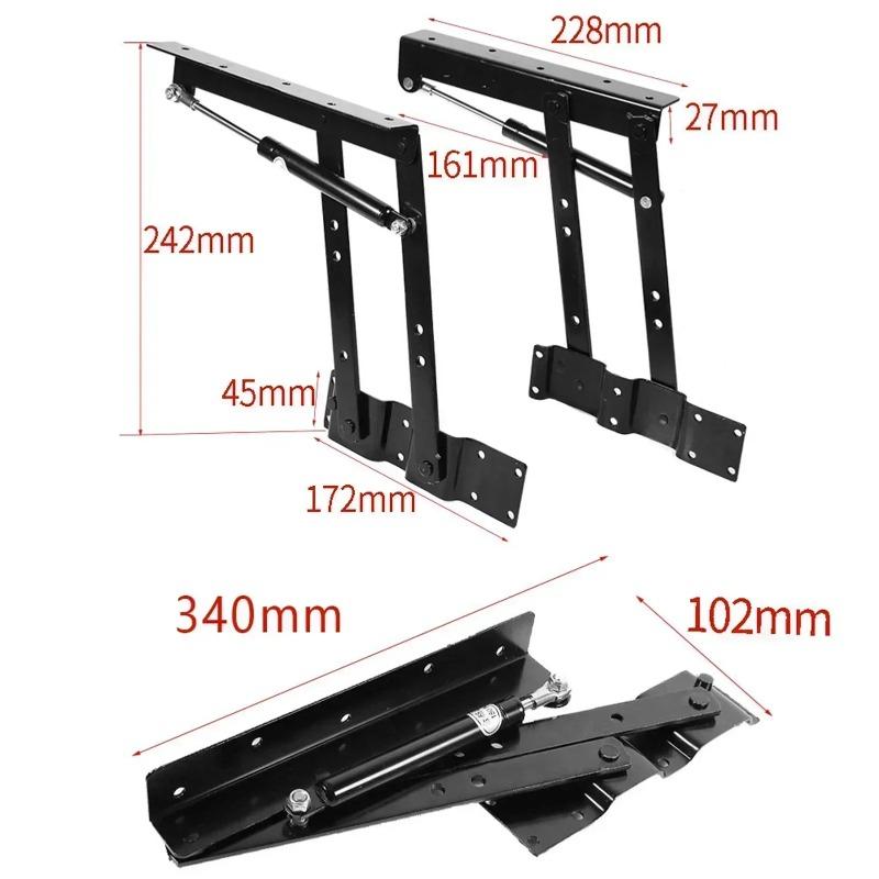 2 PIEZAS Mesa de Té Plegable con Tapa Elevable Bisagra Hidráulica Estante Elevable para Muebles Estante Elevador de Mesa Hardware Estante