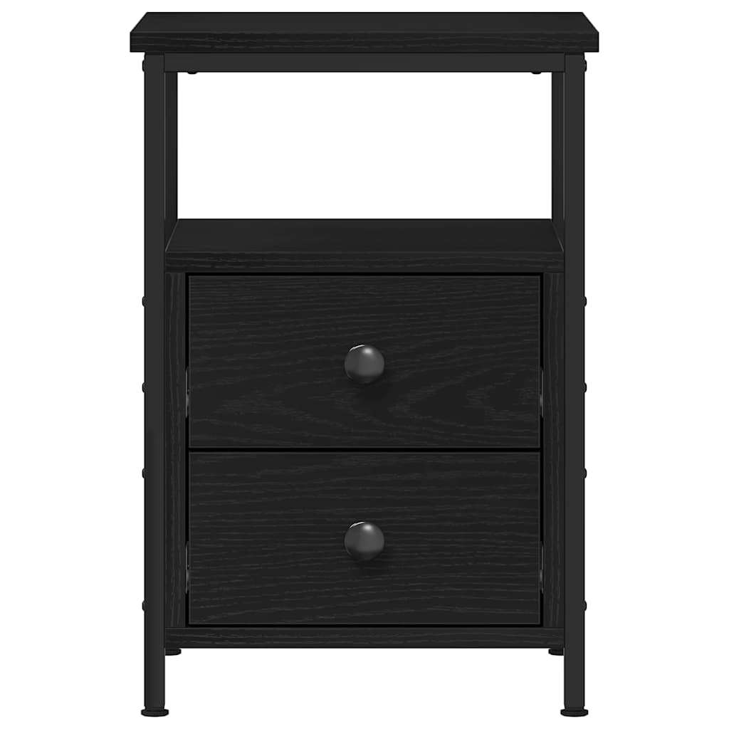 Nightstand In Black Oak Look 34 X 35.5 X 50 Cm Particleboard