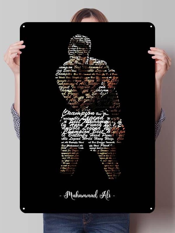 Muhammad Ali Bokser Metalowe Plakaty Dekoracyjne do Dekoracji Pokoju Niestandardowe Bokserskie Metalowe Tabliczki Cyny do Dekoracji Ściennej Retro Dom Mężczyźni