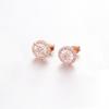 Exquisite Russian Purple Gold Retro European And American Style Full Of Diamonds Zircon Stud Earrings Cold Wind Plated Rose Gold Round Stud Earrings