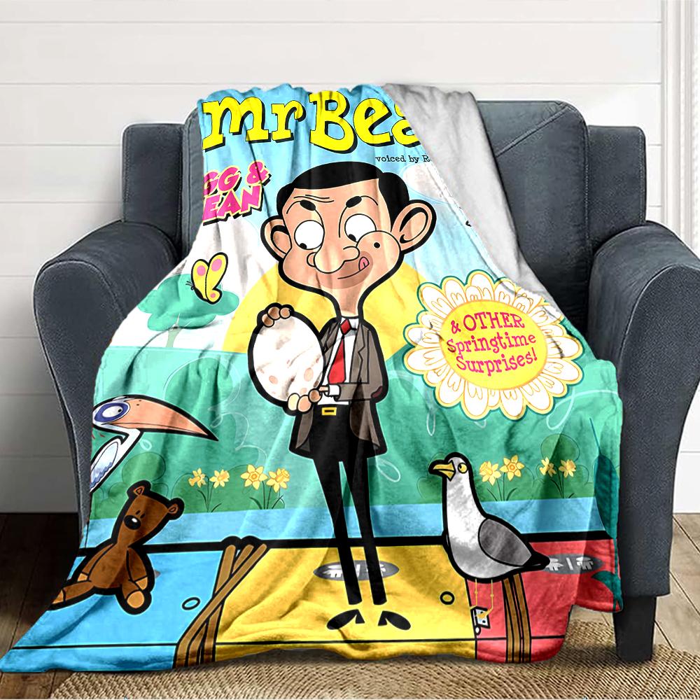 1pc Mr Bean1 Blanket, Gift, for Men and Women, Soft Blanket, Good for Sofa Bed Couch Travel, Lightweight Flannel Blanket