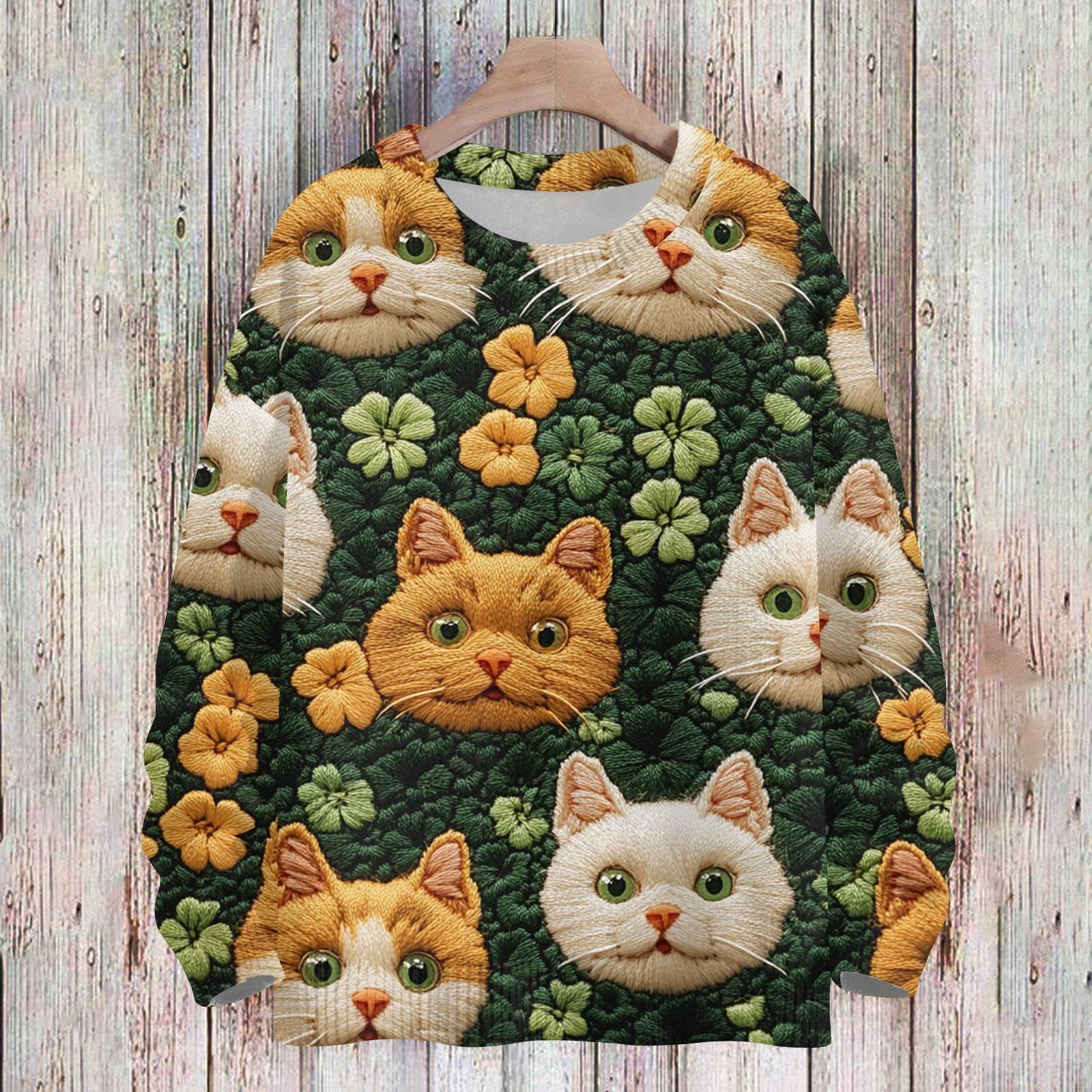 

улица. Свитшоты ко Дню Святого Патрика для детей, вязаные свитера для мальчиков и девочек, симпатичные рубашки, осенние свитера с круглым вырезом, топы 90 золотой