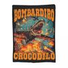 Bombardiro Crocodilo Meme Italiano Brainrot Coperte Morbida Calda Coperta Plaid Biancheria da Letto per Soggiorno Picnic Viaggio Divano