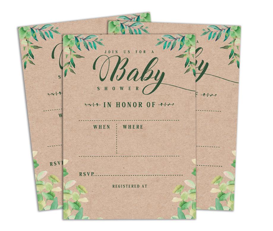 

Darling Souvenir Baby Shower Invitation Card 28 шт. Заповніть або впишіть порожні запрошення, які можна роздрукувати на вечірці 5 x 7 Inches коричневий