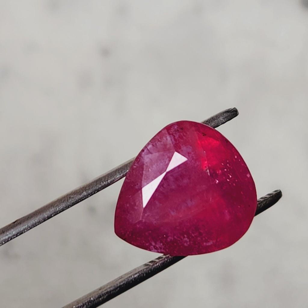 13 Cts Natural Mozambique Red Ruby Heart Shape Certified Heated Gemstone