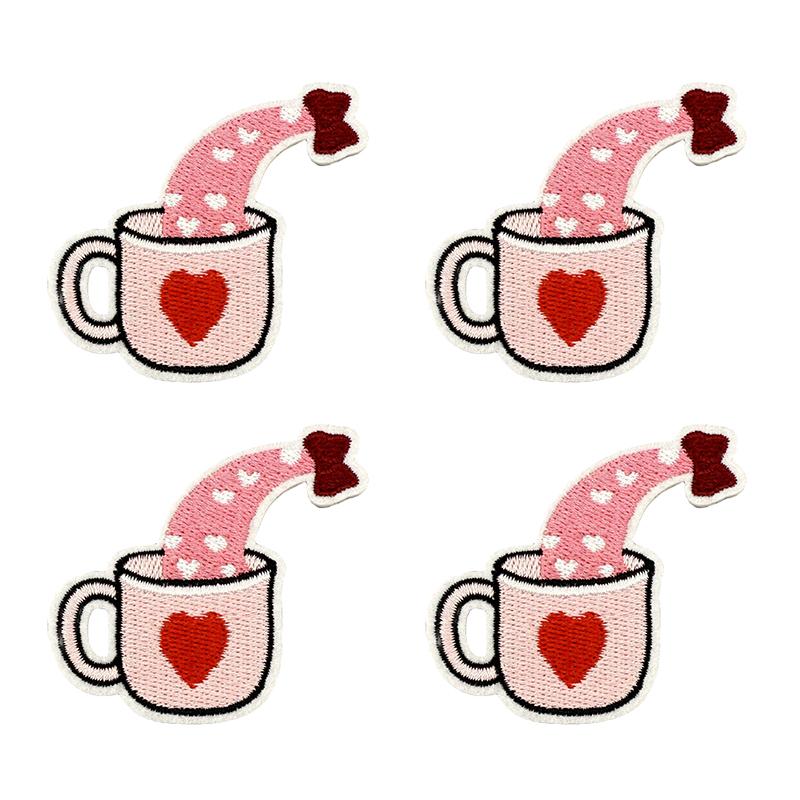 10pcs /Lots Trendy Pattern Letter Slogans Embroidery Patch Diy Pink Cartoon Couple Patch Iron On Patches Sew Stickers Badge Decor 