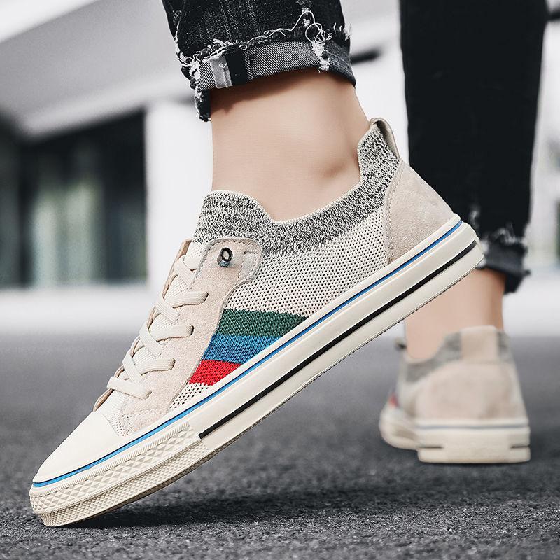 Men's Trendy Shoes Mesh Woven Breathable Walking Shoes Men's Summer Korean Version Versatile Soft Soled Lazy Shoes, Foot Covers