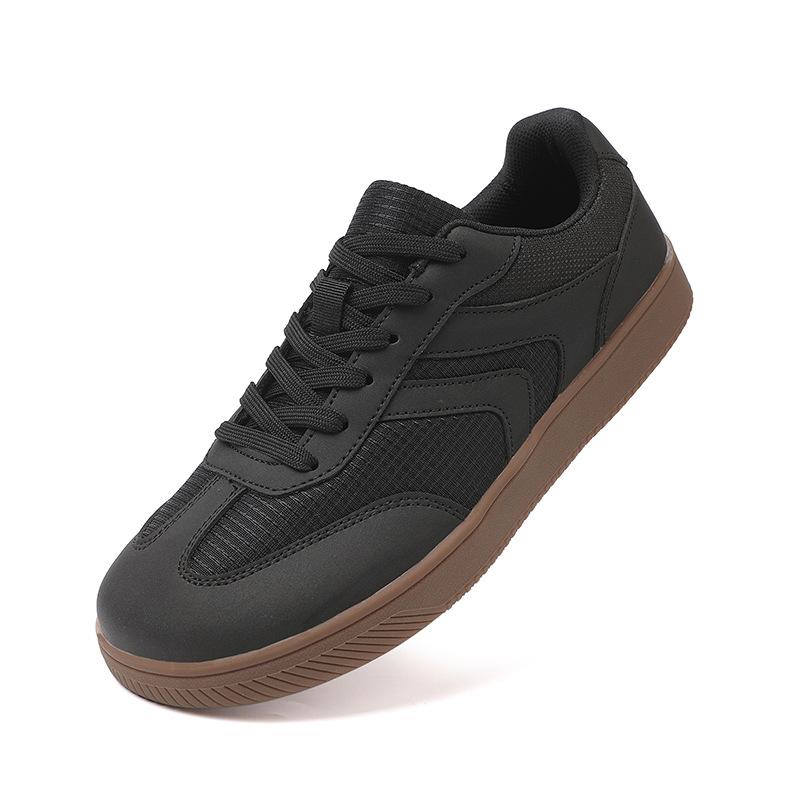 Retro Lace-up Breathable Casual Sports Men's and Women's Moral Training Shoes Round Head Splicing Mesh Forrest Gump Shoes