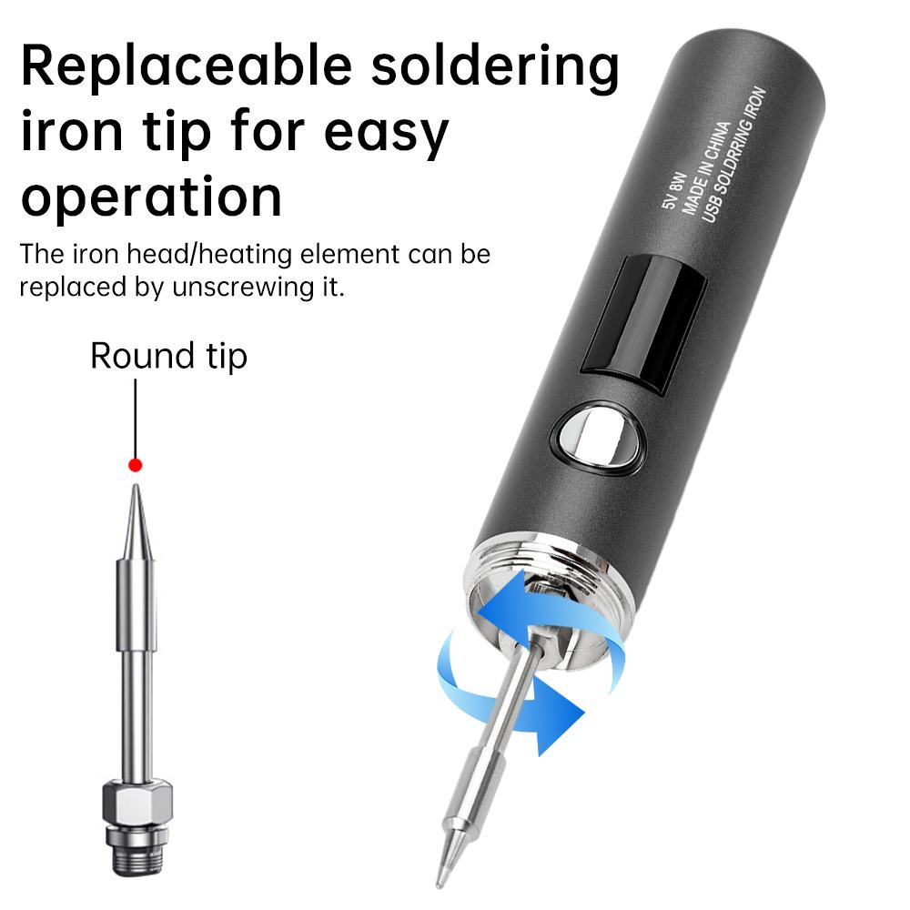 USB Soldering Iron Wireless Charging Electric Solder Iron 5V 8W Fast Charging Lithium Rechargeable Portable Repair Welding Tools