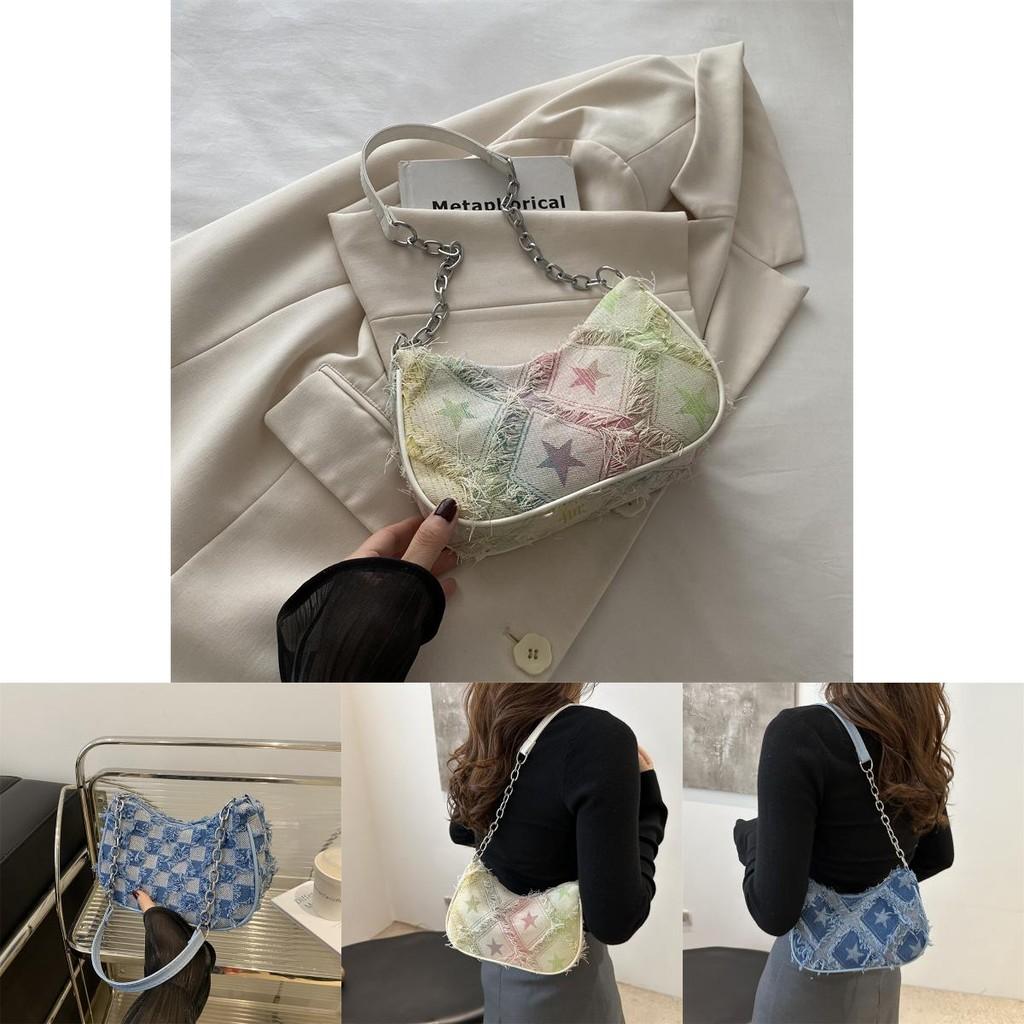 Schicke Pendler-Halbmondtasche Stilvolle Canvas-Umhängetasche für trendbewusste Frauen