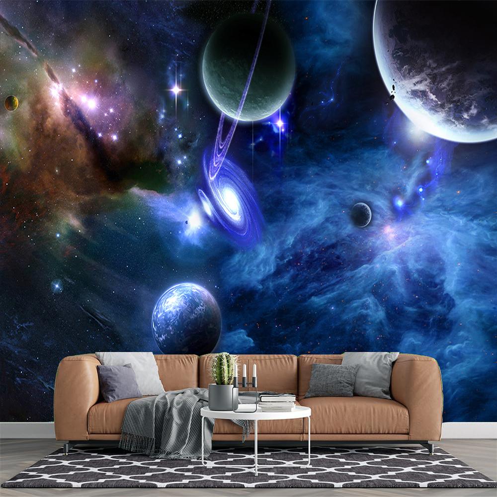 Starry Sky 3d Mural Universe Removable Large Wallpaper For Living Room Bedroom Space Planet Wallpaper Home Decor