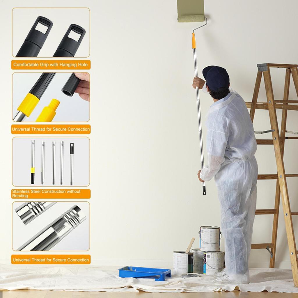 Paint Brush Roller Multifunctional Painting Roller With Telescopic Pole House Projects Renovation Accessory For Decorations