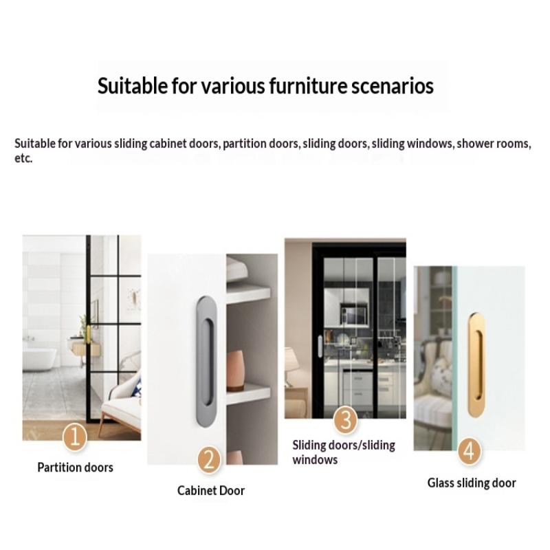 Poignée cachée en acier inoxydable Poignée de porte coulissante intégrée Poignée de tiroir de porte coulissante intégrée Poignée Noir Or Bronze