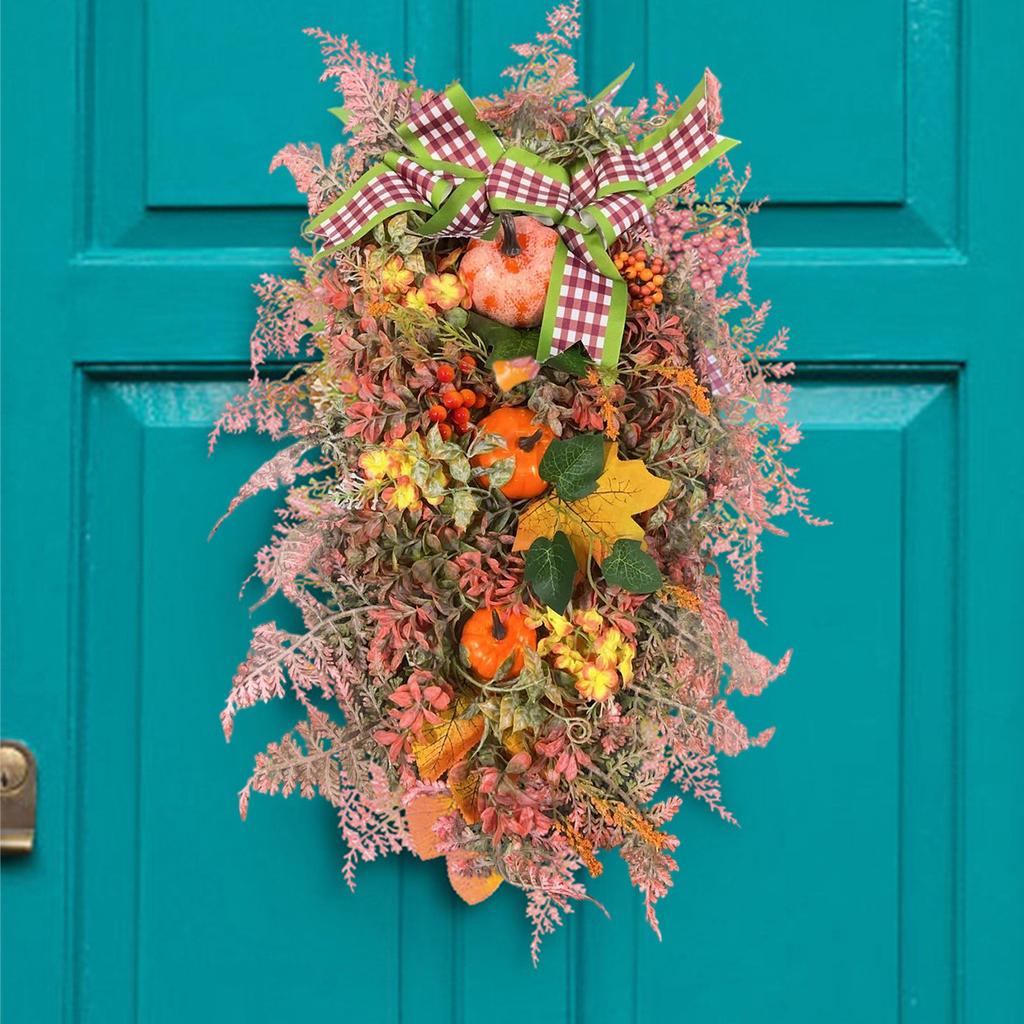 Fall Wreaths For Front Door, Artificial Leaf Pumpkin Berry Wreath For Wreath Indoor Outdoor Decorations