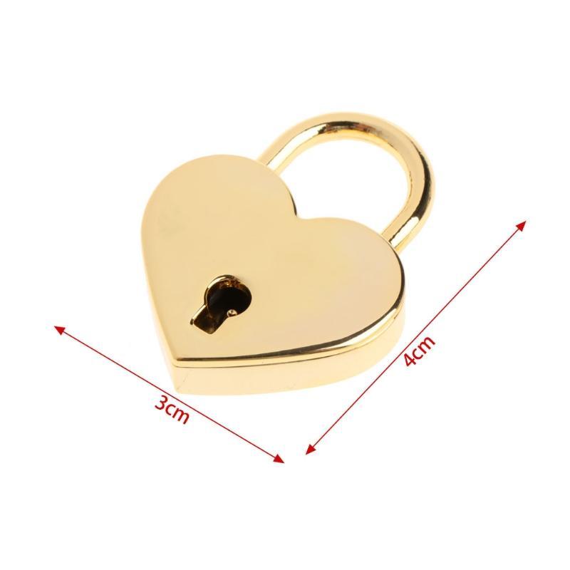 Metal for Wish Lock Mini Heart Archaize Padlocks With for Key Jewelry Box Decorative Padlock for Lovers, Girls, Students