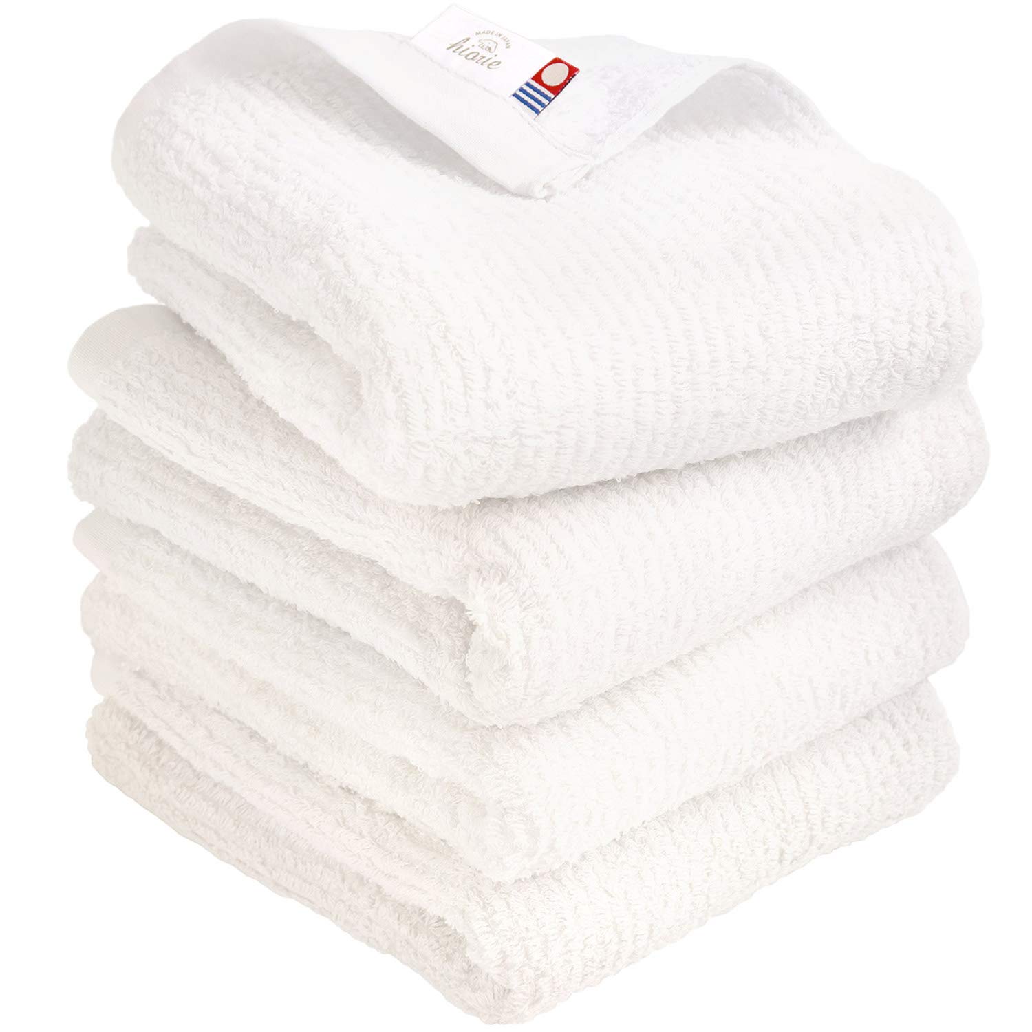 

Сертифицированный Имабари Лицо hiorie Обратный Набор Хлопковых Полотенец Сделано в Имабари, Полотенца, 4, Молочно-белый, Япония, Быстросохнущие, Впитывающие, Бренд, 100%