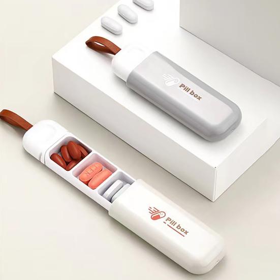 Daily Pill Box with 3 Compartments Large Openings Organizer Moisture-proof Pill Case for Pockets Small Bags
