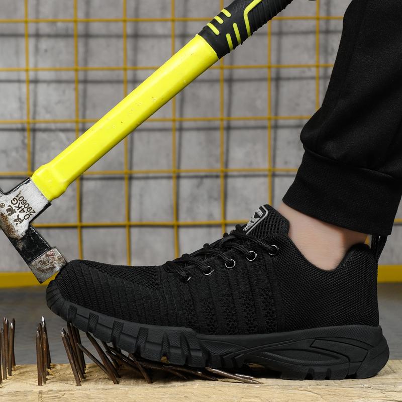 Fashion Safety Shoes Men Breathable Work Sneakers Male Indestructible Shoes Anti-stab Anti-smash Work Boots Steel Toe Shoes