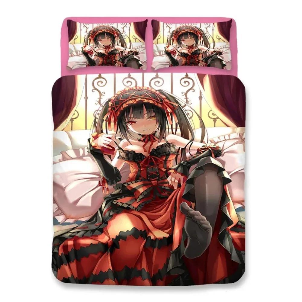 Anime Sexy Lady Ložní souprava Povlak na přikrývku Ložnice Přikrývky Jednolůžko Dvoulůžko Velikost King Přikrývka Domácí textil