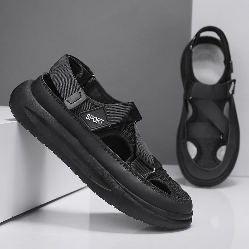 Sandals Velcro Sports Beach Shoes Platform Casual Mesh Hollow Basket Shoes