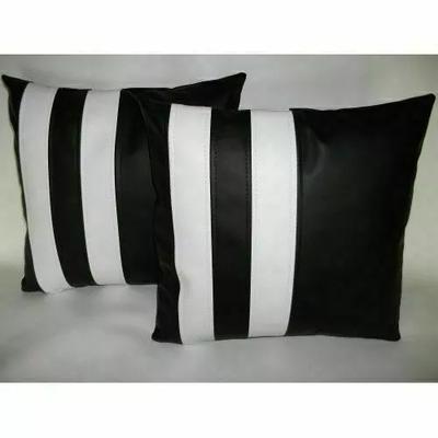 Stylish Soft Lambskin Black Pillow Cushion Home DÃ©cor Real Leather Decent Cover