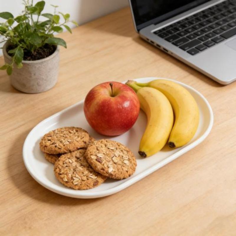 Stackable Fruit Plate Oval Shaped Reusable Dessert Tray Thickened Food Serving Platter for Camping