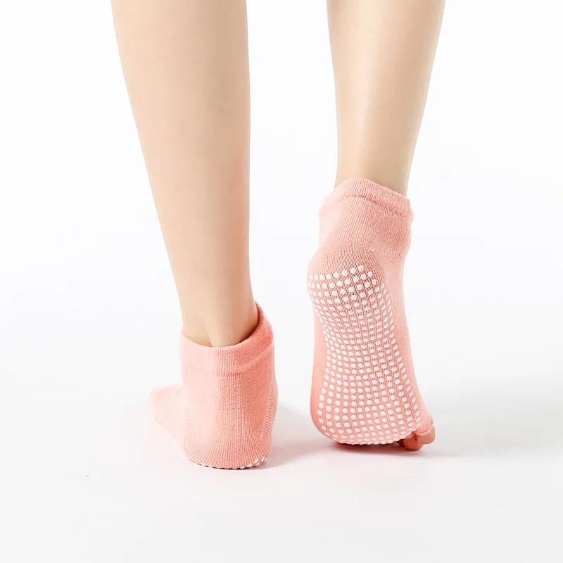 Women Yoga Backless Five Toe Socks Breathable Silicone Sport Socks Gym Fitness Ballet Slippers Dance