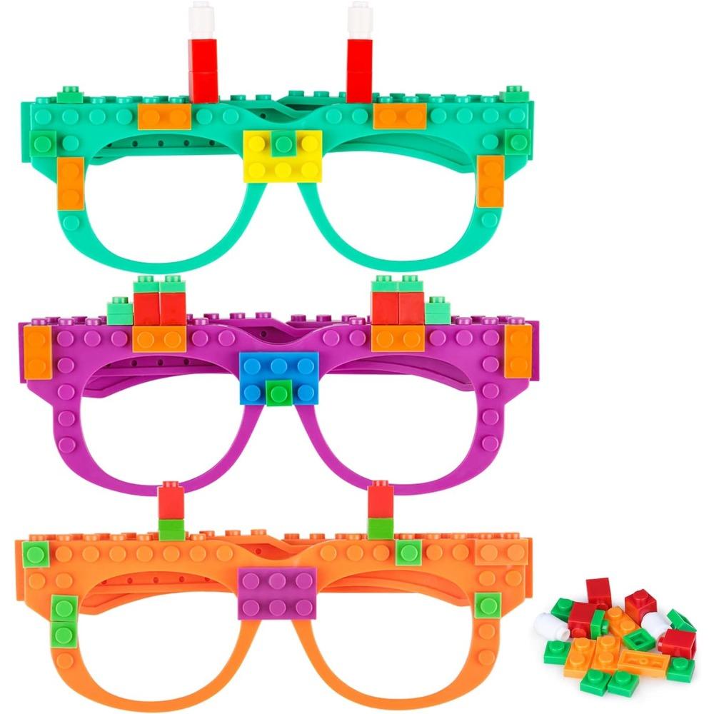 DIY Bausteine Brillen Bausteine Spiele für Kinder Kreative Bausteine Geburtstagsgeschenke, Karnevalsparty Spiele