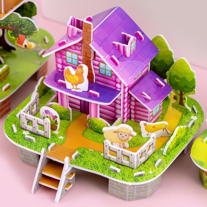 D Puzzle House Model Kids Educational Toy Diy Assembly For Boys Girls