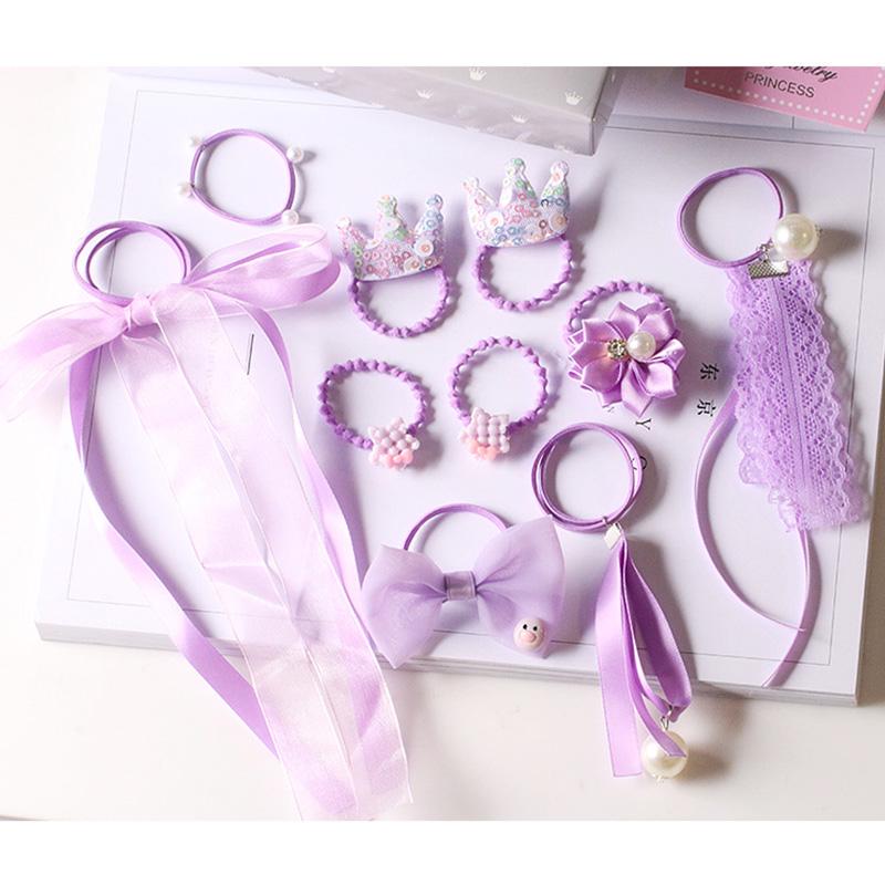 I LOVE DAD 10 Teile/satz Spitze Kinder Elastische Haar Bands Für Mädchen Bögen Crown Haar Seile Kinder