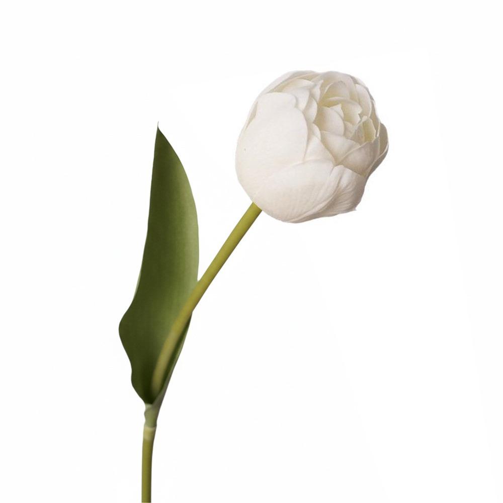 Multicolor Tulip Artificial Flower Silk Petals Green Leaf Simulation Tulip Flower Photo Props Fake Flower Floral Arrangement